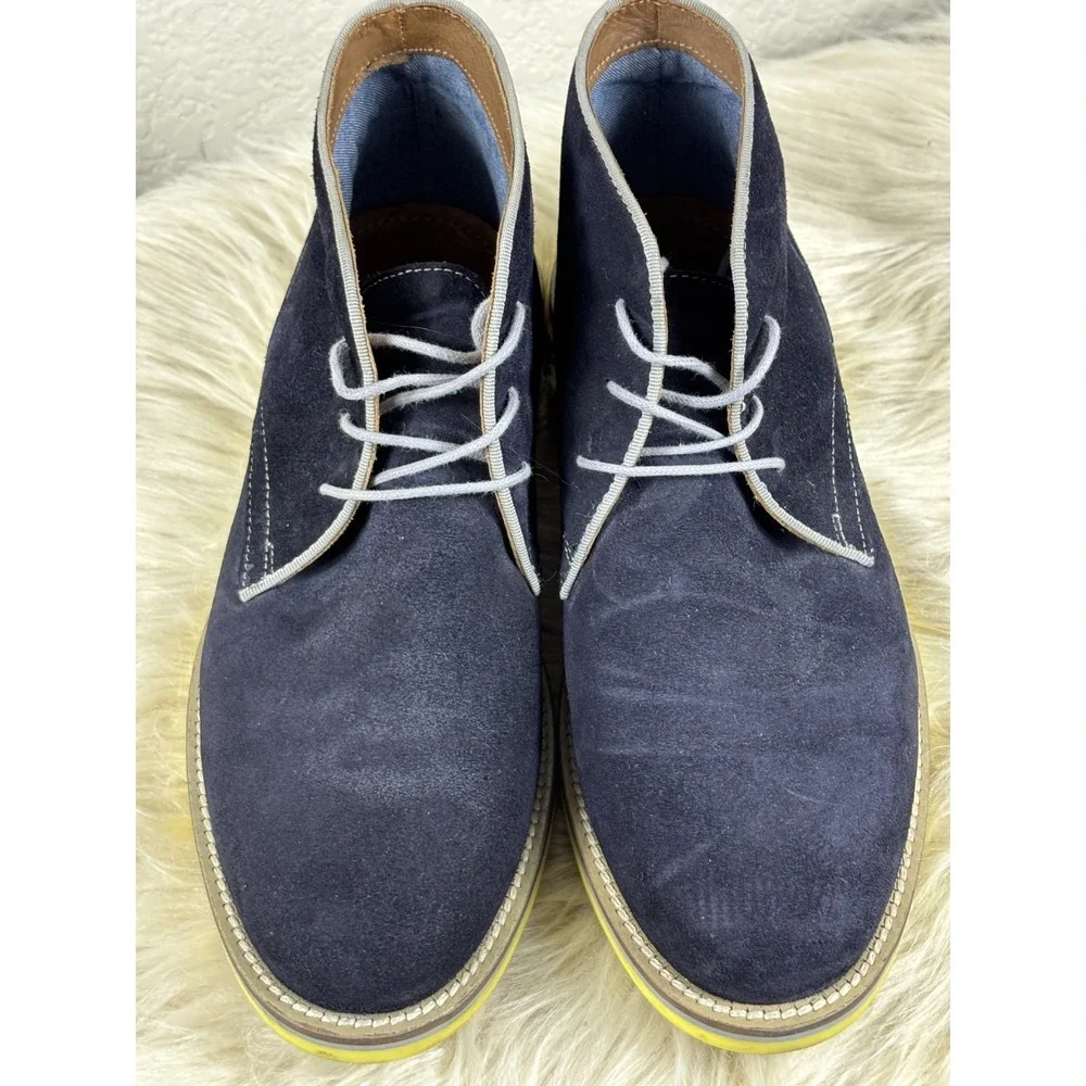Aldo Blue Suede Chukka Boots 8 Lace Up High‎ Top Rugged Casual Streetwear